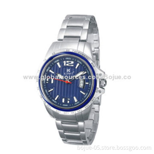 Stainless Steel Couple Watches with Japan Movement, Steel Tape Band